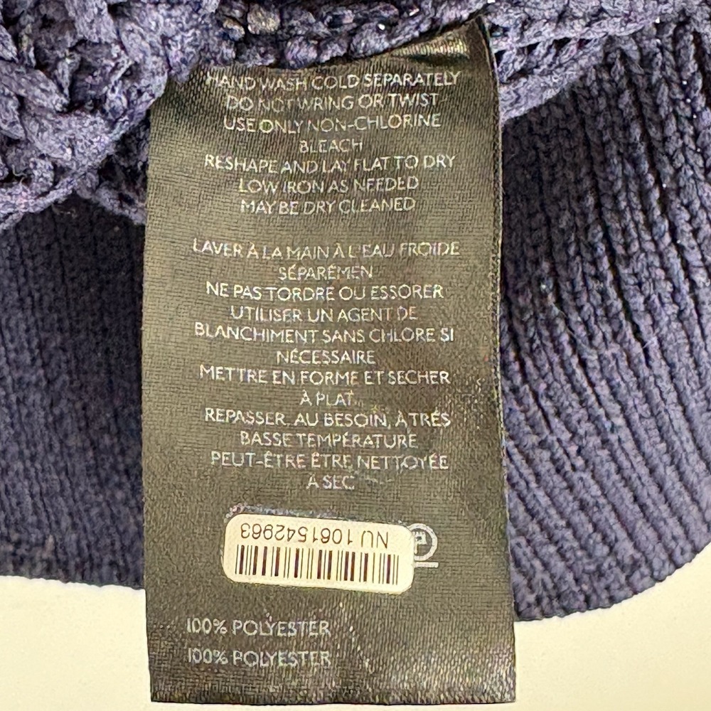 Anthropologie Pilcro Women Oversized Foil Tunic Sweater Vest Size M Navy Silver - Picture 7 of 10